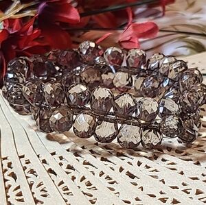 Vintage Smoky Gray Beaded Bracelet